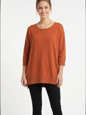 Chic Soul burnt orange knit tunic sweater